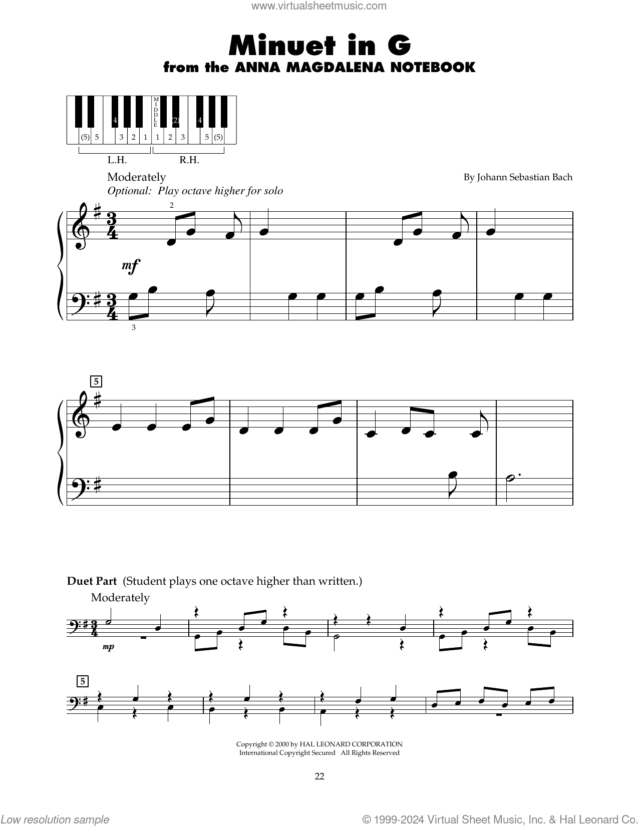Minuet In G (arr. Carol Klose)
