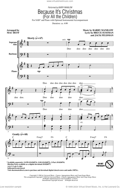 Because It's Christmas (For All the Children) (arr. Mac Huff)