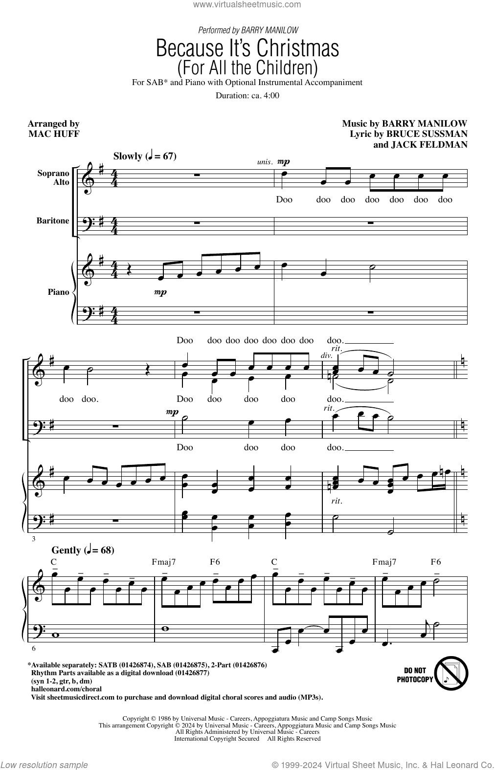 Because It's Christmas (For All the Children) (arr. Mac Huff)
