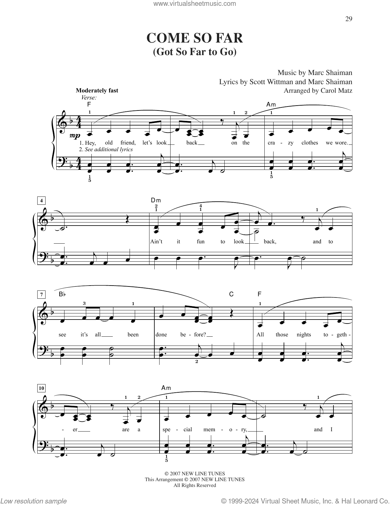 Come So Far (Got So Far To Go) (from Hairspray) (arr. Carol Matz)