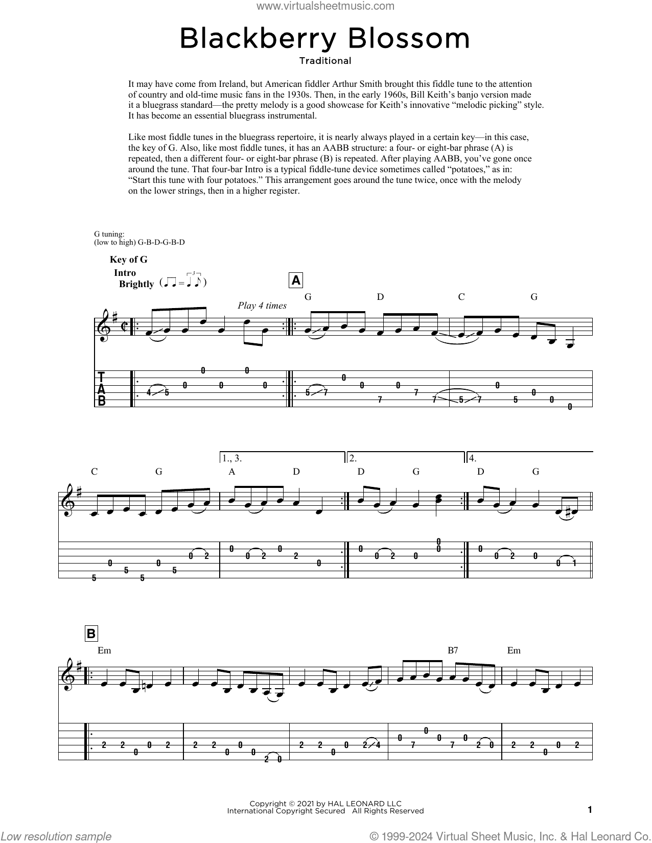 Blackberry Blossom (arr. Fred Sokolow)