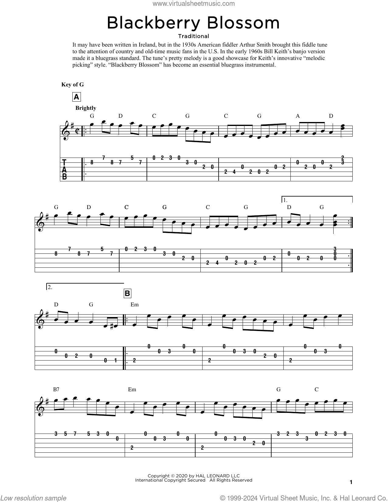Blackberry Blossom (arr. Fred Sokolow)