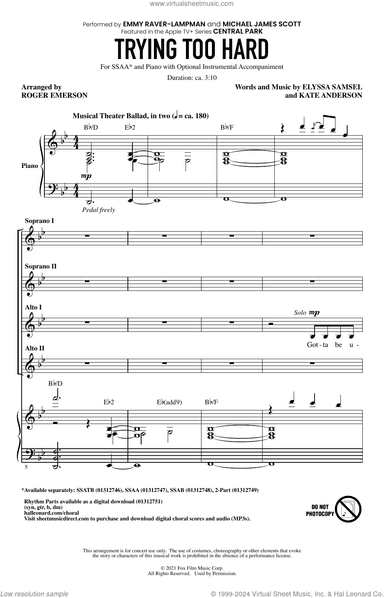 Trying Too Hard (from Central Park) (arr. Roger Emerson)