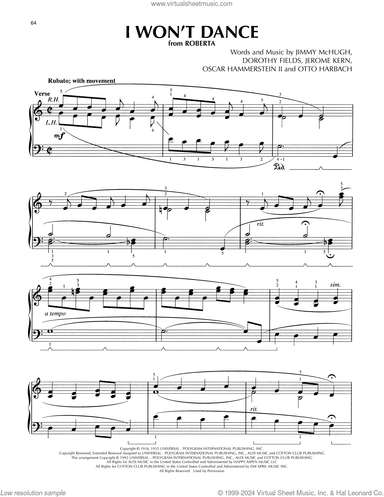 I Won't Dance (from Roberta) (arr. Lee Evans)