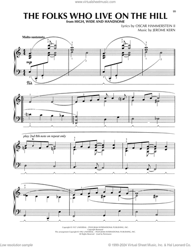 The Folks Who Live On The Hill (from High, Wide and Handsome) (arr. Lee Evans)