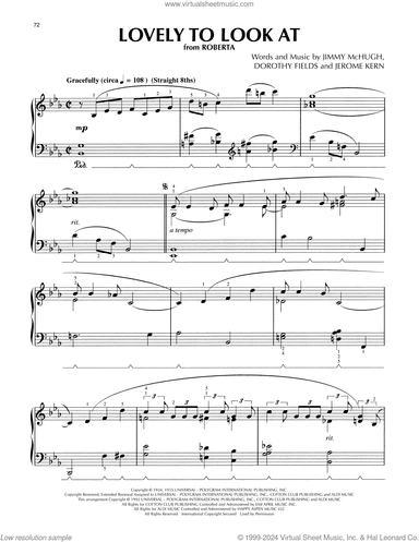 Lovely To Look At (from Roberta) (arr. Lee Evans)