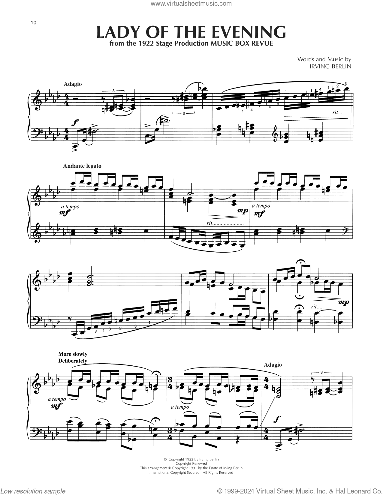 Lady Of The Evening (arr. Dick Hyman)