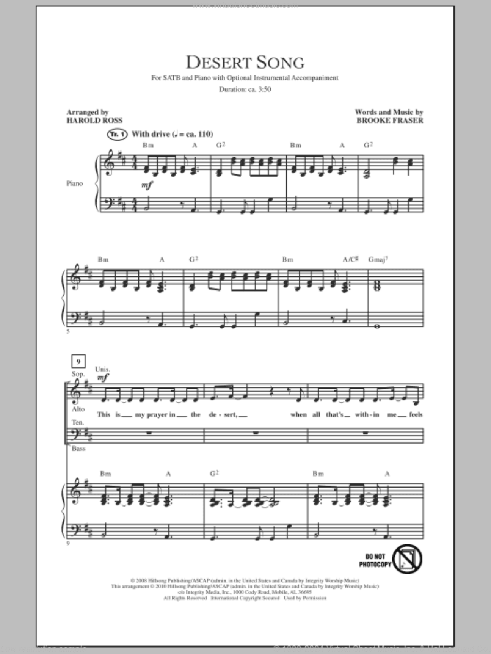 Desert Song (arr. Harold Ross)