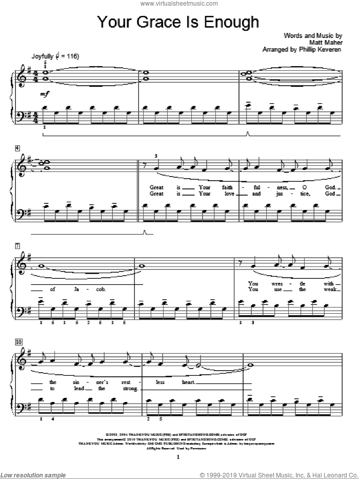 Your Grace Is Enough (arr. Phillip Keveren)
