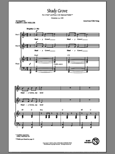 Shady Grove (arr. Cristi Cary Miller)
