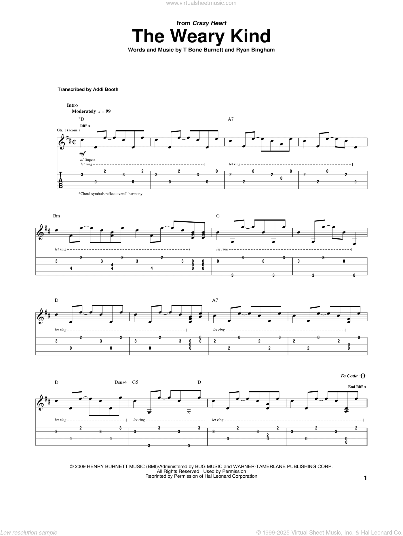 The Weary Kind (Theme From Crazy Heart)