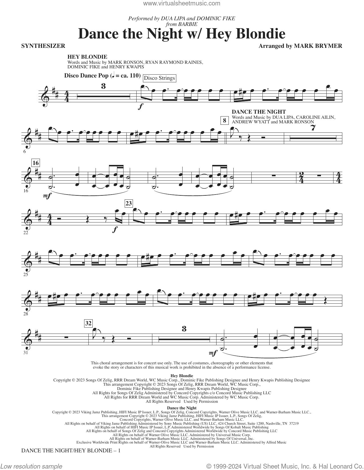 Dance The Night (with "Hey Blondie") (arr. Mark Brymer)