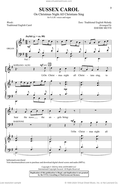 Sussex Carol (On Christmas Night All Christians Sing) (arr. Davide Mutti)