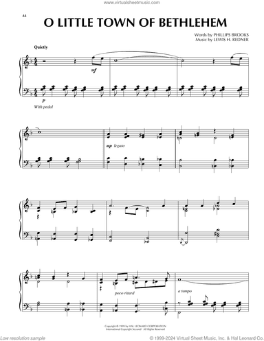 O Little Town Of Bethlehem [Jazz version] (arr. Frank Mantooth)