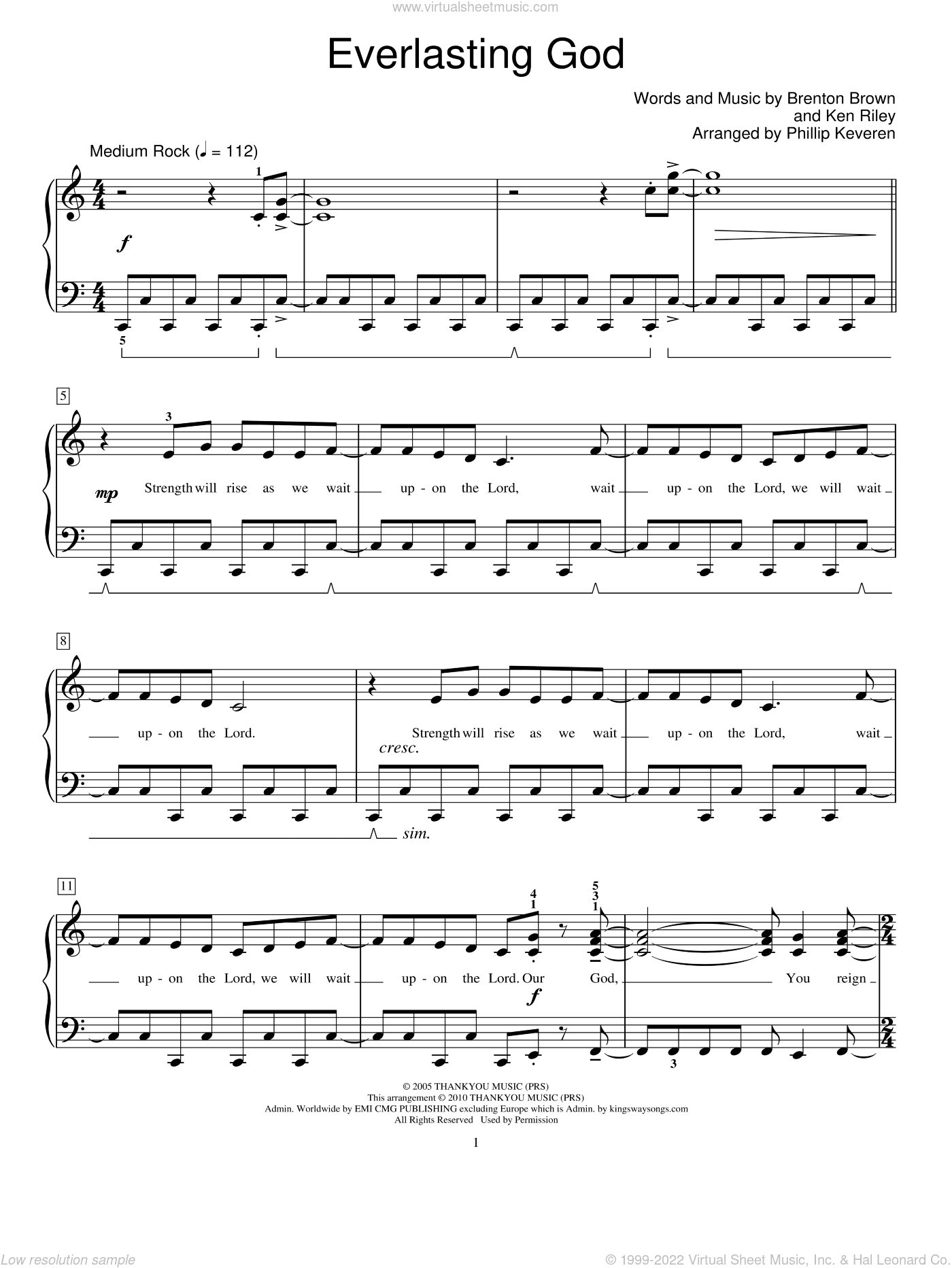 Everlasting God (arr. Phillip Keveren)