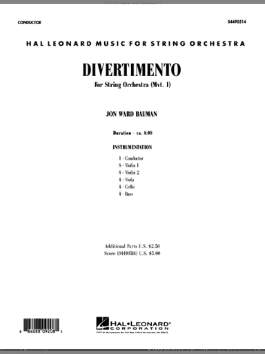Divertimento for String Orchestra (Mvt. 1)