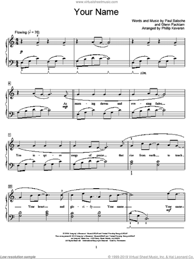 Your Name (arr. Phillip Keveren)