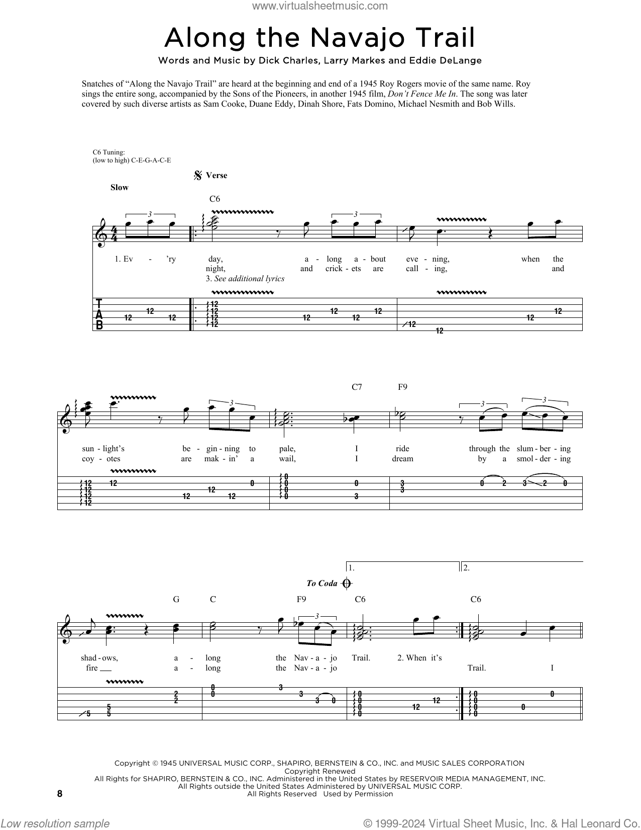 Along The Navajo Trail (arr. Fred Sokolow)