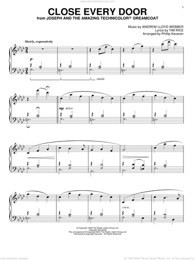 Close Every Door (from Joseph and the Amazing Technicolor Dreamcoat) (arr. Phillip Keveren)