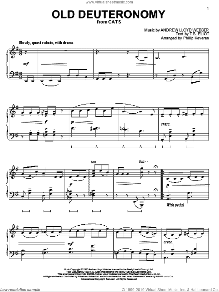 Old Deuteronomy (from Cats) (arr. Phillip Keveren)