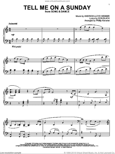 Tell Me On A Sunday (from Song And Dance) (arr. Phillip Keveren)