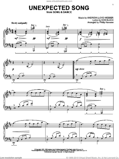 Unexpected Song (from Song and Dance) (arr. Phillip Keveren)