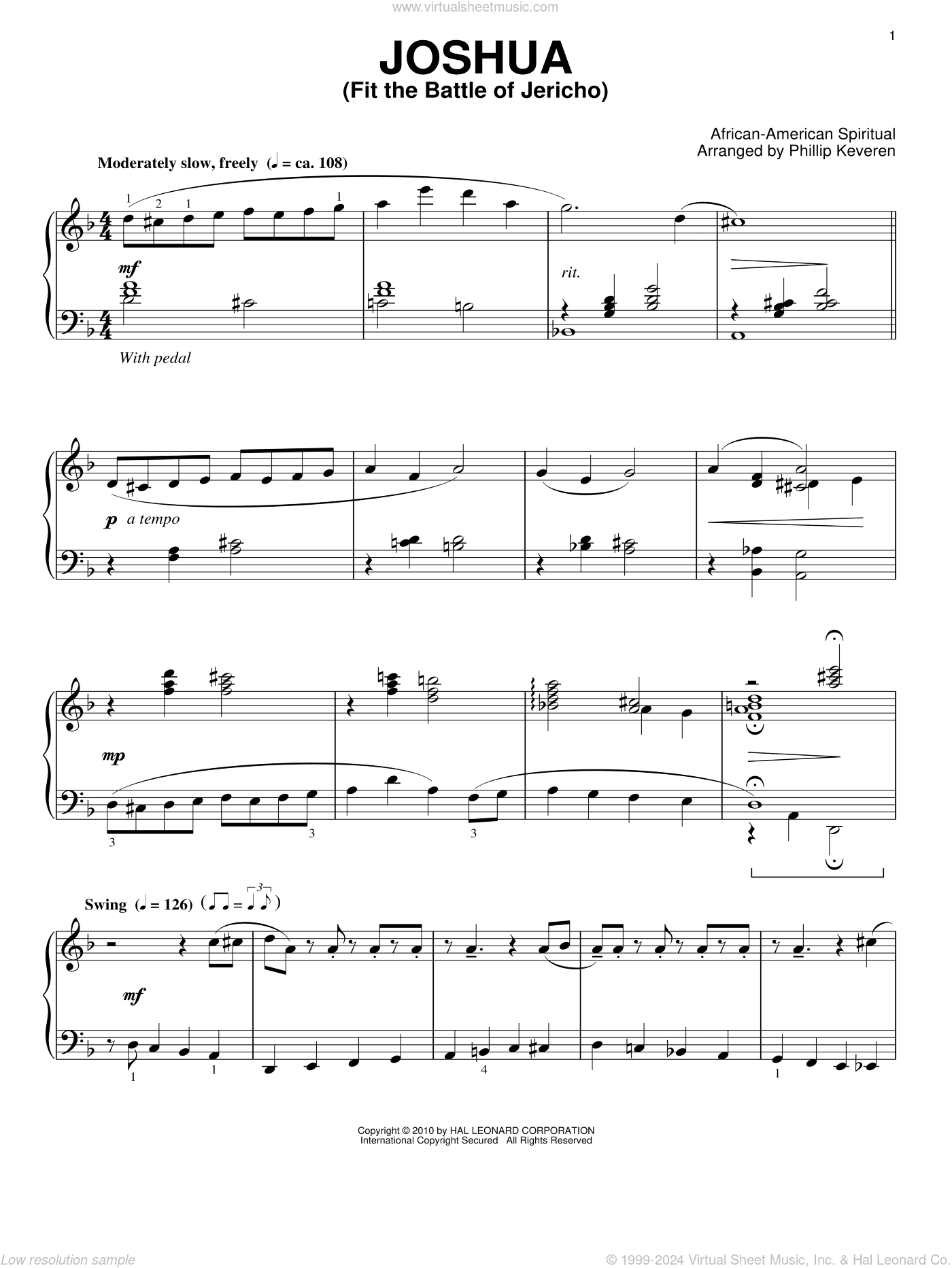 Joshua (Fit The Battle Of Jericho) (arr. Phillip Keveren)