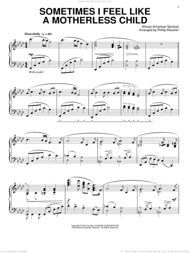 Sometimes I Feel Like A Motherless Child (arr. Phillip Keveren)