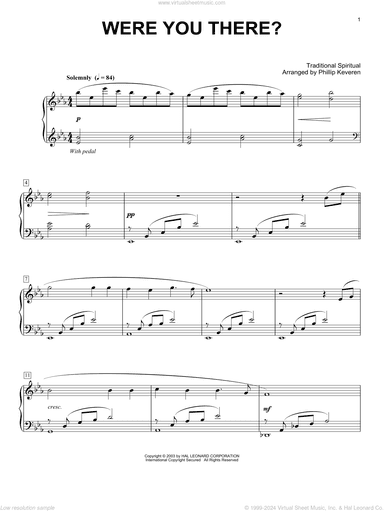 Were You There? (arr. Phillip Keveren), (intermediate)