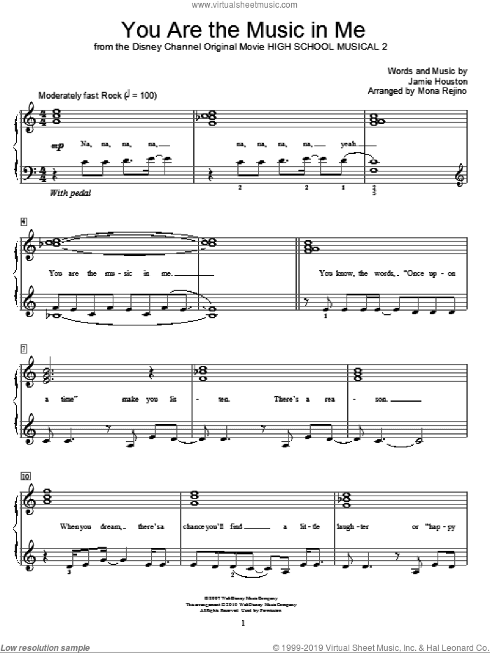 You Are The Music In Me (from High School Musical 2) (arr. Mona Rejino)