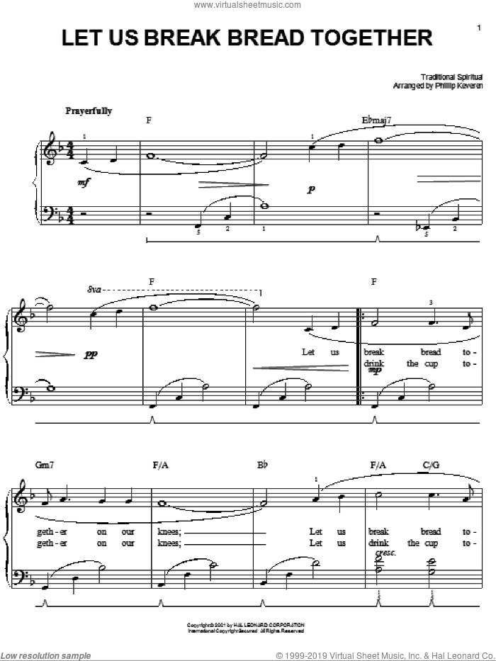 Let Us Break Bread Together (arr. Phillip Keveren)