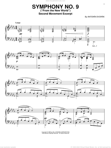 Symphony No. 9 In E Minor (From The New World), Second Movement Excerpt