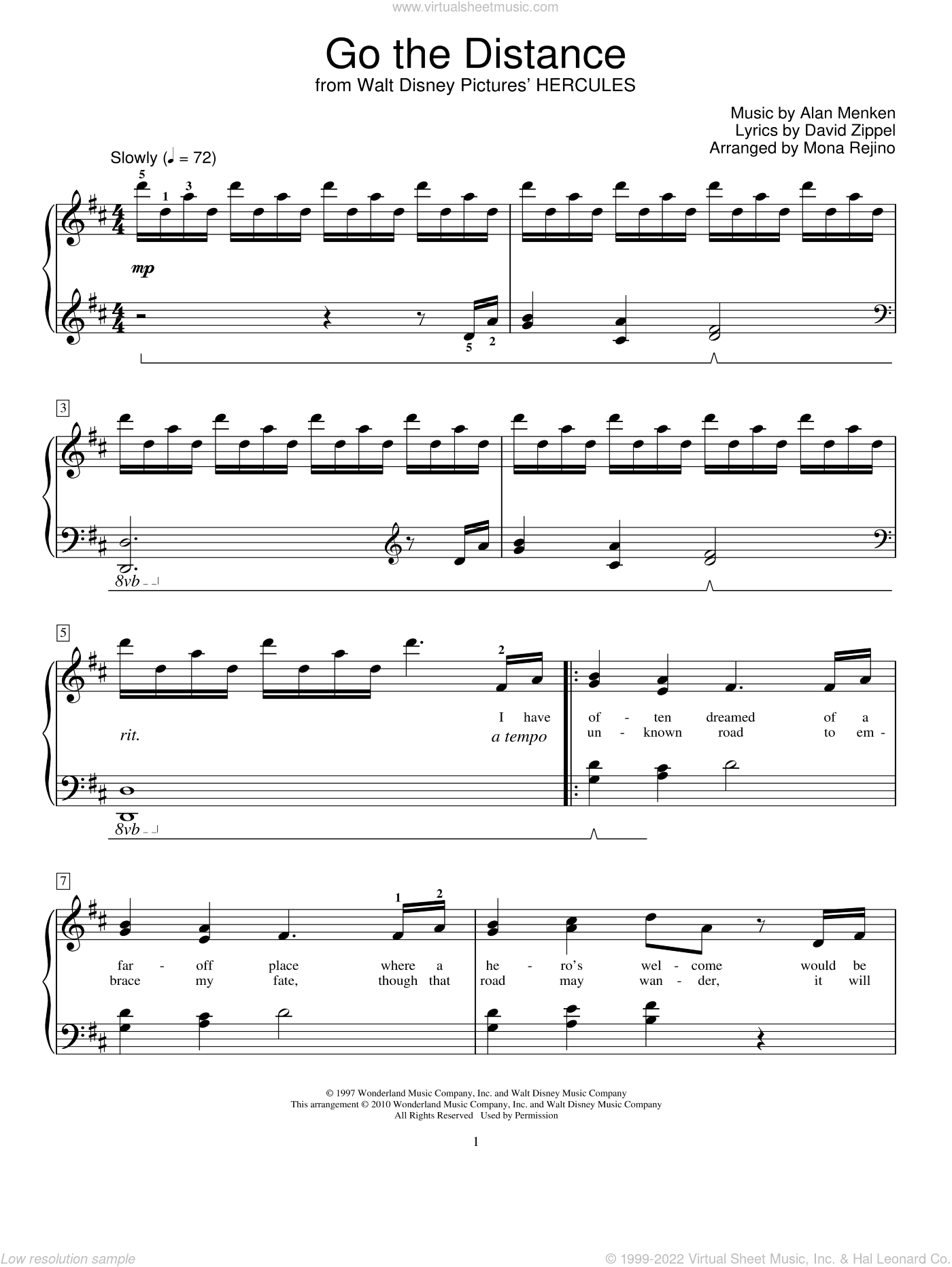 Go The Distance (from Hercules) (arr. Mona Rejino)