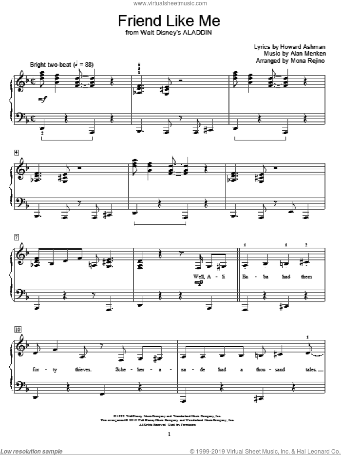 Friend Like Me (from Aladdin) (arr. Mona Rejino)