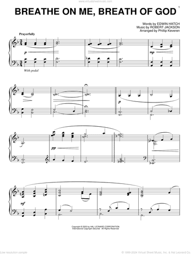 Breathe On Me, Breath Of God (arr. Phillip Keveren)
