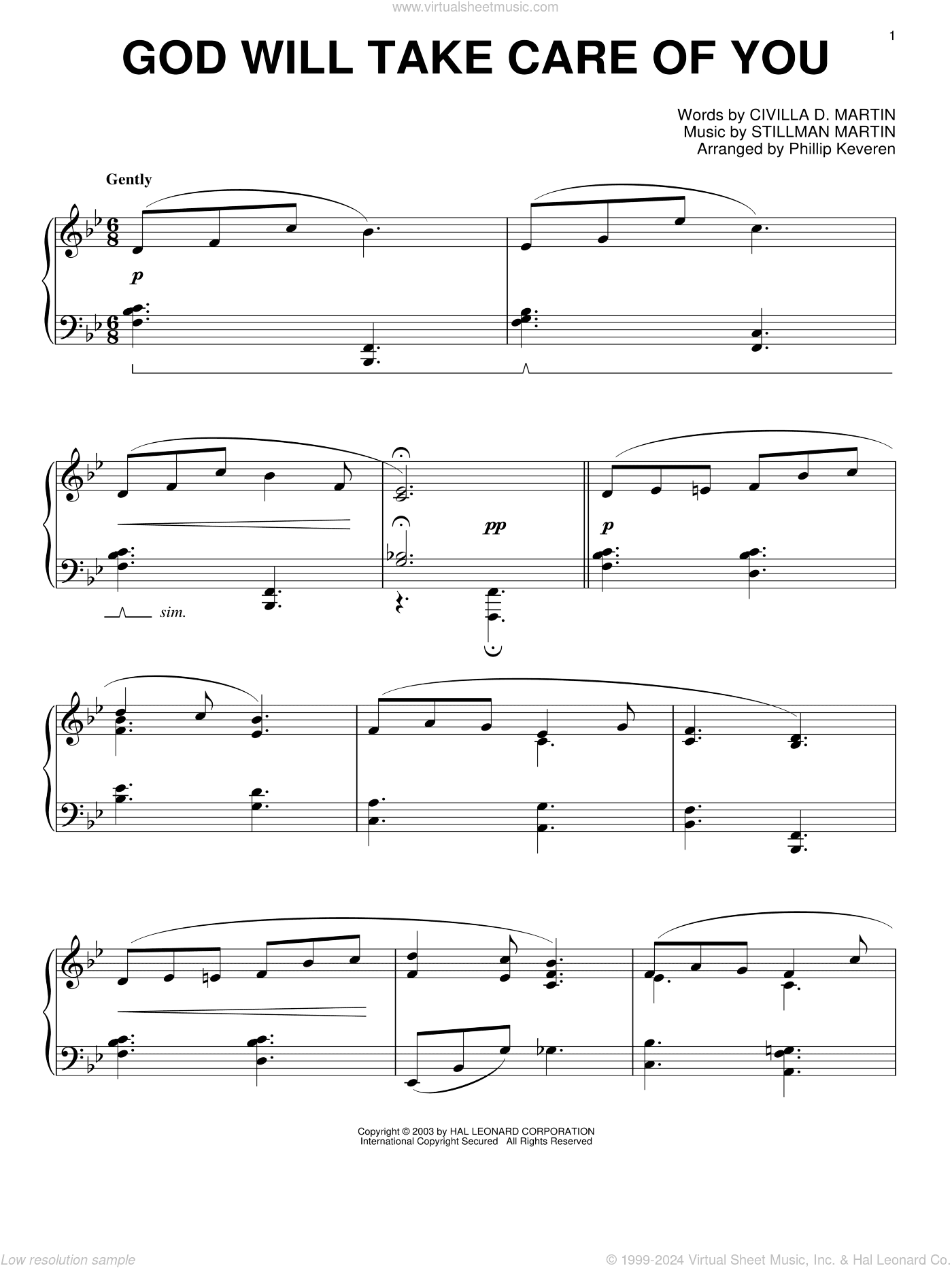 God Will Take Care Of You (arr. Phillip Keveren)