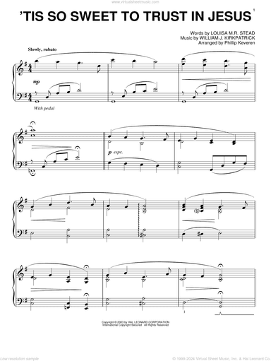 'Tis So Sweet To Trust In Jesus (arr. Phillip Keveren)