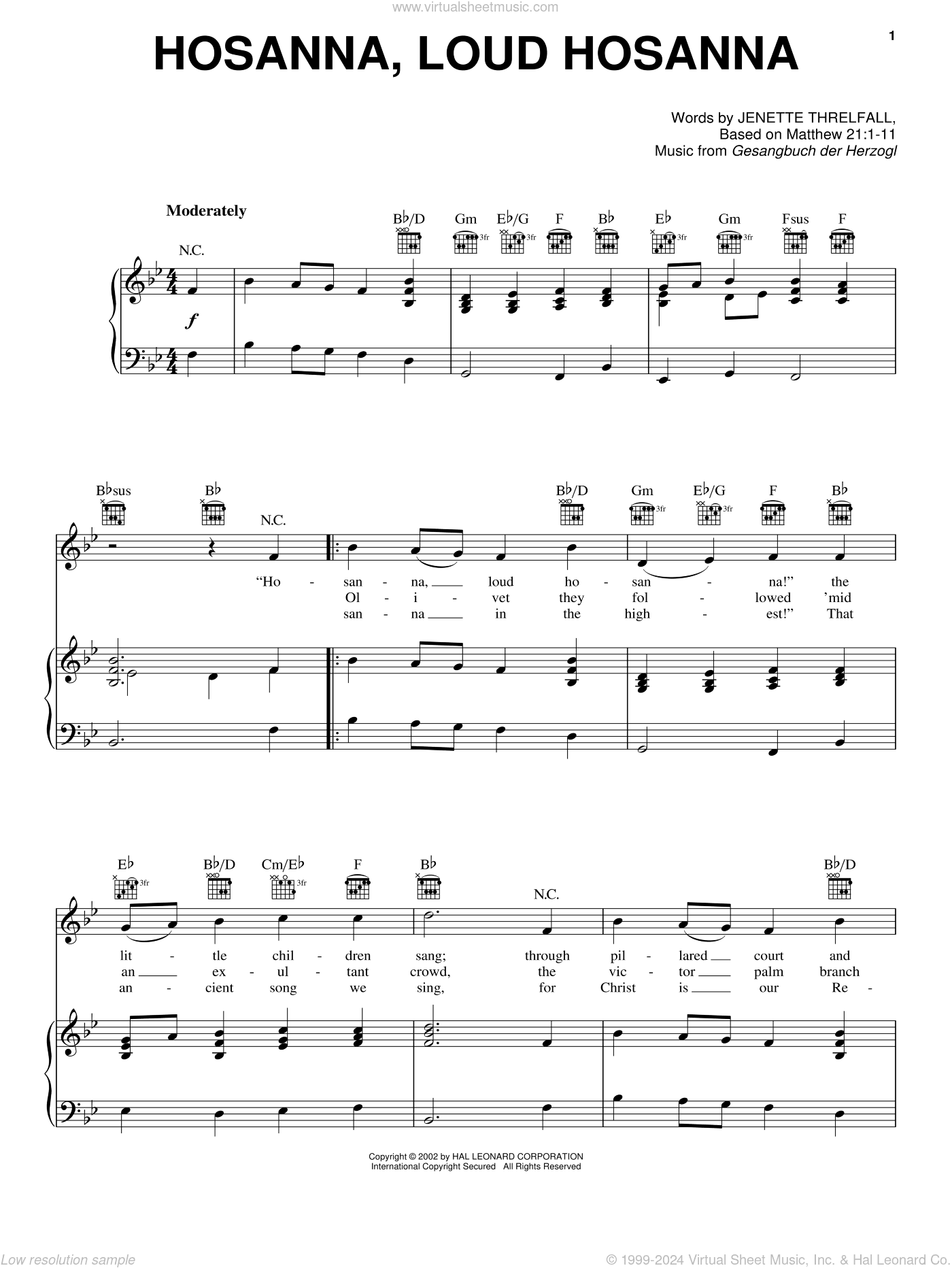 Hosanna, Loud Hosanna