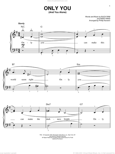 Only You (And You Alone) (arr. Phillip Keveren)