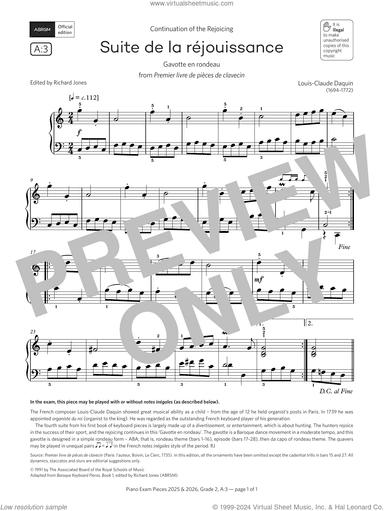 Suite de la rejouissance (Grade 2, list A3, from the ABRSM Piano Syllabus 2025 and 2026)