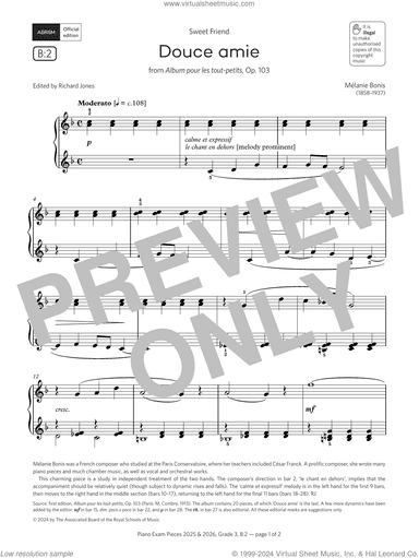 Douce amie (Grade 3, list B2, from the ABRSM Piano Syllabus 2025 and 2026)