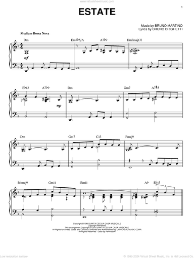 Estate [Jazz version] (arr. Brent Edstrom)
