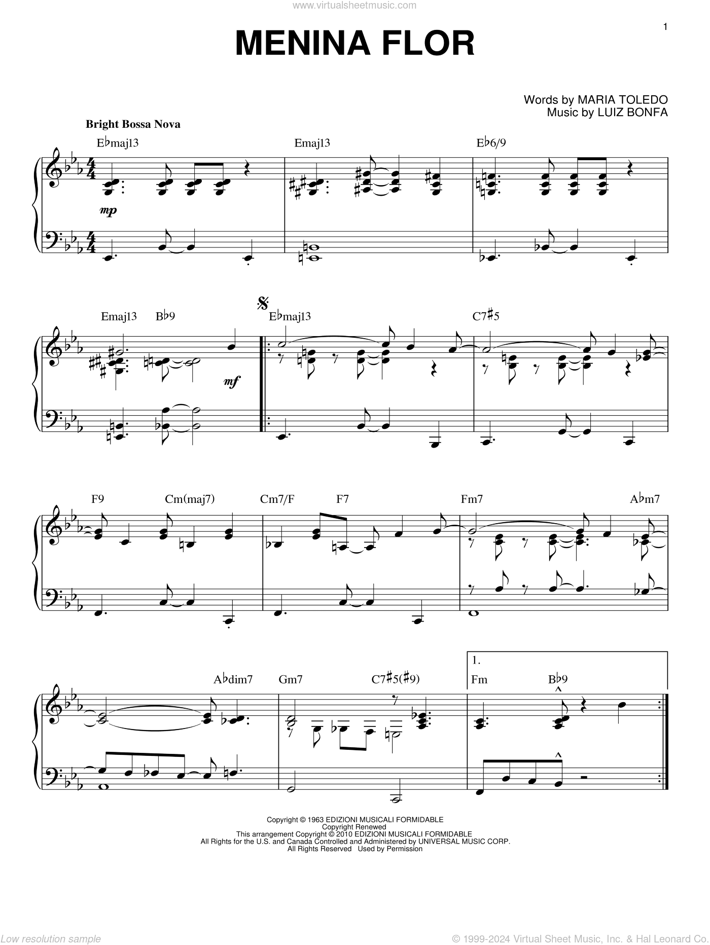 Menina Flor [Jazz version] (arr. Brent Edstrom)