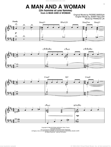 A Man And A Woman (Un Homme Et Une Femme) [Jazz version] (arr. Brent Edstrom)