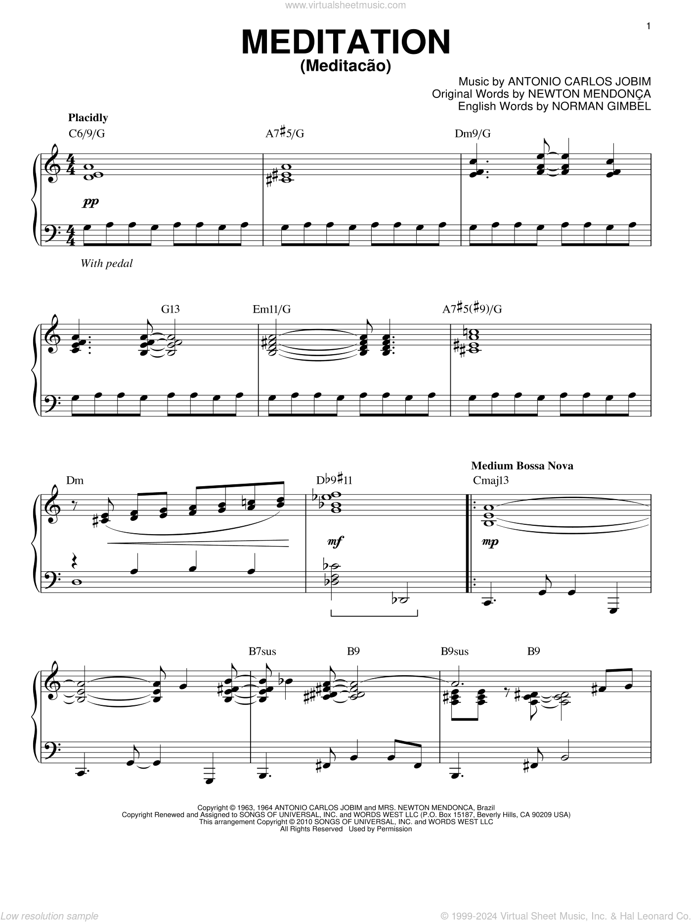 Meditation (Meditacao) [Jazz version] (arr. Brent Edstrom)