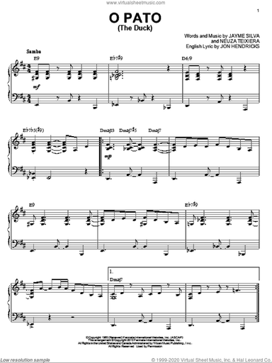 O Pato (The Duck) [Jazz version] (arr. Brent Edstrom)