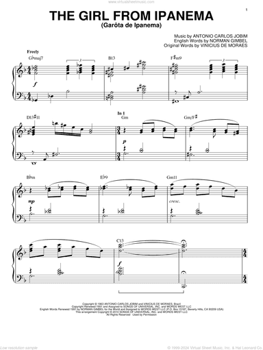 The Girl From Ipanema (Garota De Ipanema) [Jazz version] (arr. Brent Edstrom)