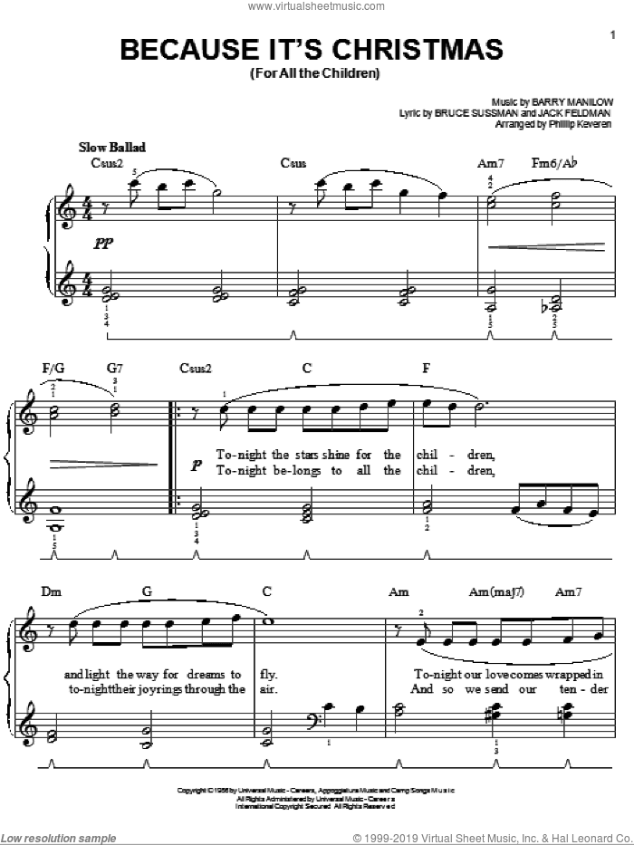 Because It's Christmas (For All The Children) (arr. Phillip Keveren)