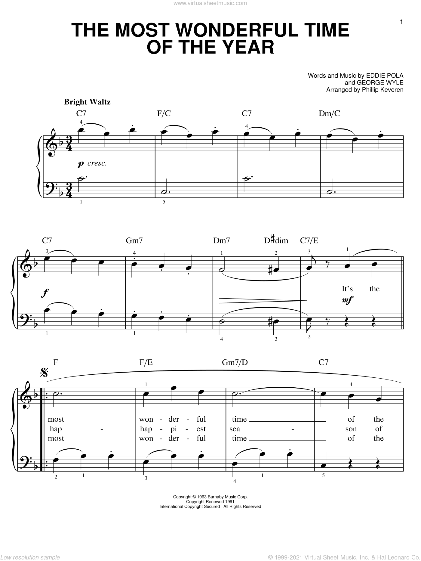 The Most Wonderful Time Of The Year (arr. Phillip Keveren)