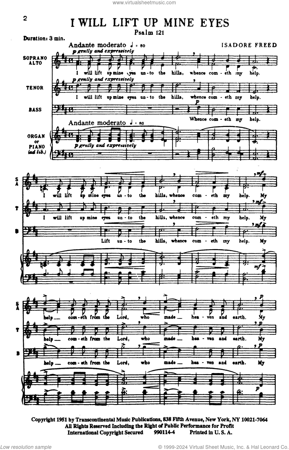 Psalm 121: I Will Lift Up Mine Eyes (from Three Psalms)